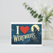 Carte Postale "J'adore les loups-garous" (Debout devant)