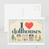 Carte Postale "J'adore les maisons de poupées" (Devant / Derrière)