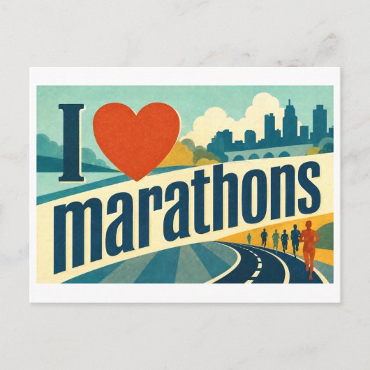 Carte Postale "J'adore les marathons" (Devant)