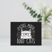 Carte Postale J'adore Les Maths Et Les Chats Mignon Chat Chaton (Debout devant)