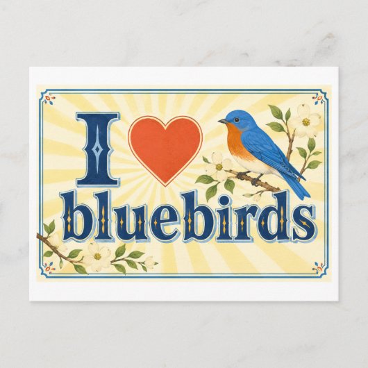 Carte Postale "J'adore les Merlesbleus" (Devant)