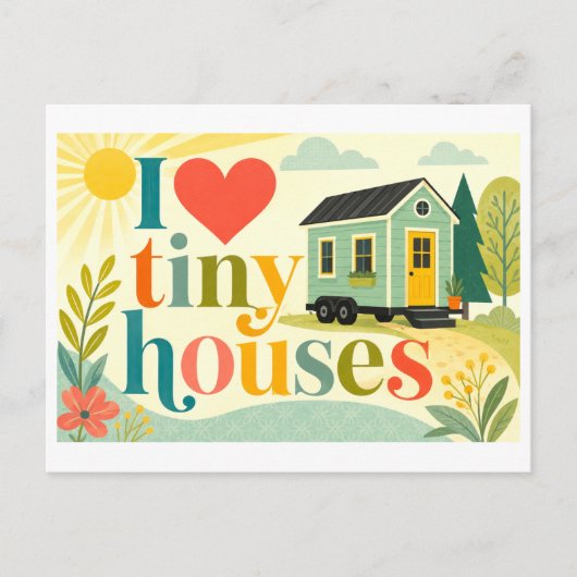 Carte Postale "J'adore les mini maisons" (Devant)