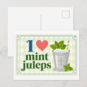 Carte Postale "J'adore les Mint Juleps" (Devant / Derrière)