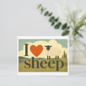 Carte Postale "J'adore les moutons" (Debout devant)
