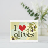 Carte Postale "J'adore les olives" (Debout devant)