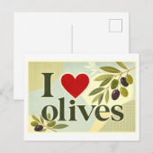 Carte Postale "J'adore les olives" (Devant / Derrière)