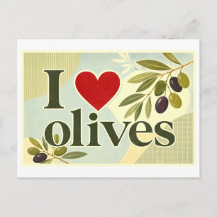Carte Postale "J'adore les olives"