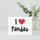 Carte Postale J'adore les pandas (Debout devant)