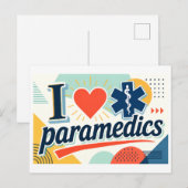 Carte Postale "J'adore les paramédics" (Devant / Derrière)