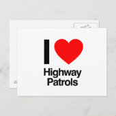 Carte Postale j'adore les patrouilles routières (Devant / Derrière)