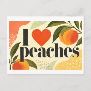 Carte Postale "J'adore les pêches"
