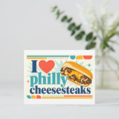 Carte Postale "J'adore les Philly Cheesesteaks" (Debout devant)