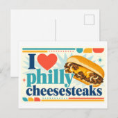 Carte Postale "J'adore les Philly Cheesesteaks" (Devant / Derrière)
