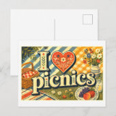 Carte Postale "J'adore les pique-niques" (Devant / Derrière)