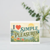Carte Postale "J'adore les plaisirs simples" (Debout devant)