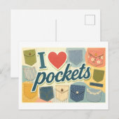 Carte Postale "J'adore les poches" (Devant / Derrière)