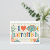 Carte Postale "J'adore les poissons-perroquets" (Debout devant)
