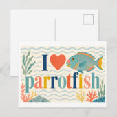 Carte Postale "J'adore les poissons-perroquets" (Devant / Derrière)