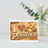 Carte Postale "J'adore les pommes de terre" (Debout devant)