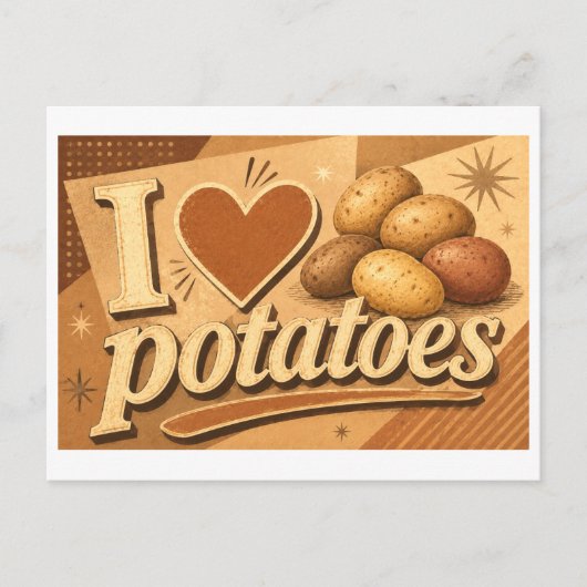 Carte Postale "J'adore les pommes de terre" (Devant)