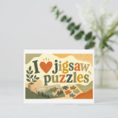 Carte Postale "J'adore les puzzles" (Debout devant)