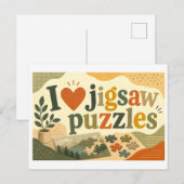 Carte Postale "J'adore les puzzles" (Devant / Derrière)
