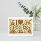 Carte Postale "J'adore les renards" (Debout devant)