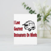 Carte Postale J'adore les restaurants gastronomiques à roues (Debout devant)