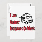 Carte Postale J'adore les restaurants gastronomiques à roues (Devant / Derrière)