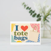 Carte Postale "J'adore les sacs cabas" (Debout devant)