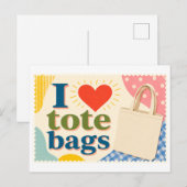Carte Postale "J'adore les sacs cabas" (Devant / Derrière)