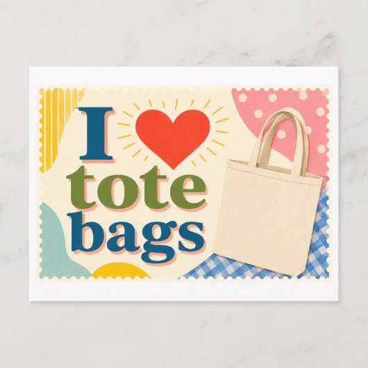 Carte Postale "J'adore les sacs cabas" (Devant)