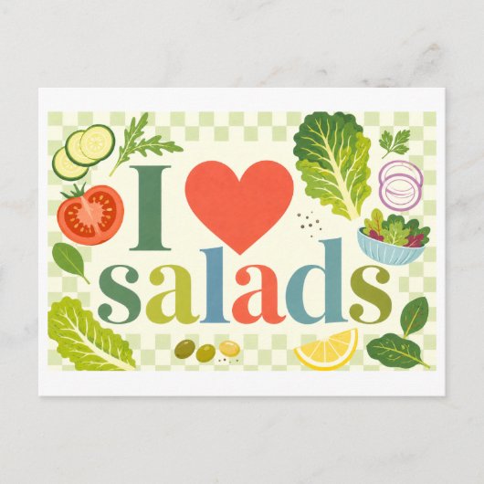 Carte Postale "J'adore les salades" (Devant)