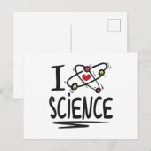 Carte Postale J'adore les sciences (Devant / Derrière)