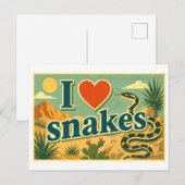 Carte Postale "J'adore les serpents" (Devant / Derrière)