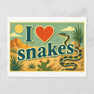 Carte Postale "J'adore les serpents"