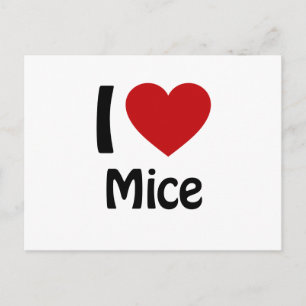 Carte Postale J'adore les souris