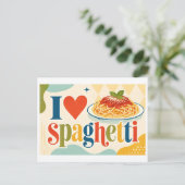 Carte Postale "J'adore les spaghettis" (Debout devant)