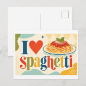 Carte Postale "J'adore les spaghettis" (Devant / Derrière)