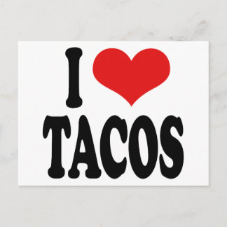 Carte Postale J'adore les Tacos
