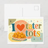 Carte Postale "J'adore les Tater Tots" (Devant / Derrière)