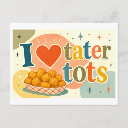 Carte Postale "J'adore les Tater Tots" (Devant)