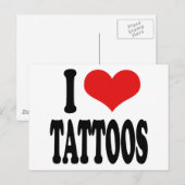 Carte Postale J'adore les tatouages (Devant / Derrière)