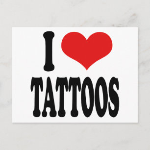 Carte Postale J'adore les tatouages