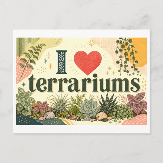 Carte Postale "J'adore les Terrariums" (Devant)