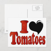 Carte Postale J'adore les Tomates (Devant / Derrière)