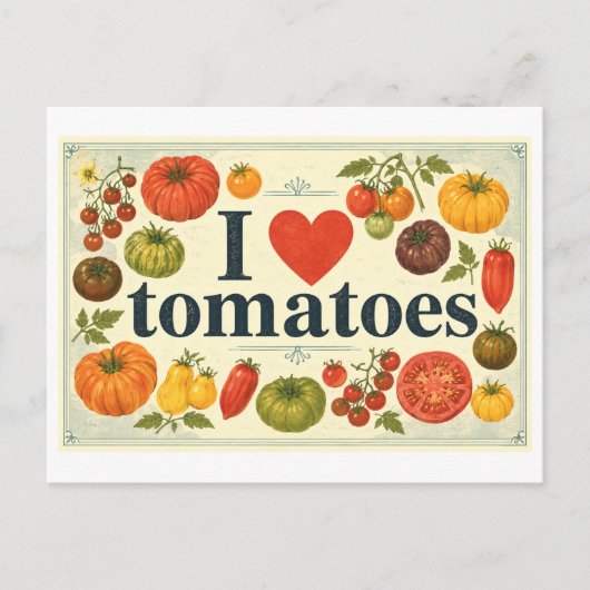 Carte Postale "J'adore les tomates" (Devant)
