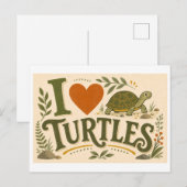 Carte Postale "J'adore les tortues" (Devant / Derrière)