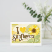 Carte Postale "J'adore les tournesols" (Debout devant)