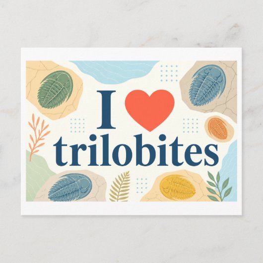 Carte Postale "J'adore les trilobites" (Devant)